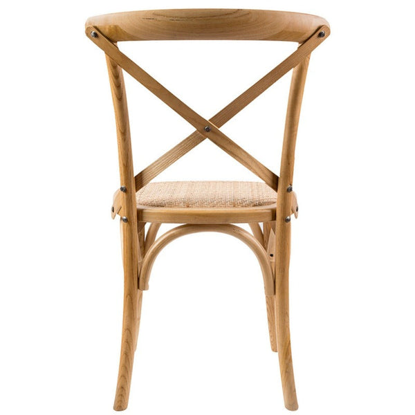 Dining Chairs Aster Crossback Dining Chair Set Of 4 Solid Birch Timber Wood Ratan Seat Oak