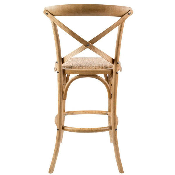 Dining Chairs Aster 4Pc Crossback Bar Stools Dining Chair Solid Birch Timber Rattan Seat Oak