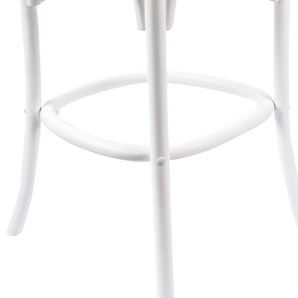 Dining Chairs Aster 3Pc Crossback Bar Stools Dining Chair Solid Birch Timber Rattan Seat White