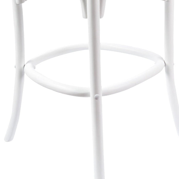 Dining Chairs Aster 4Pc Crossback Bar Stools Dining Chair Solid Birch Timber Rattan Seat White