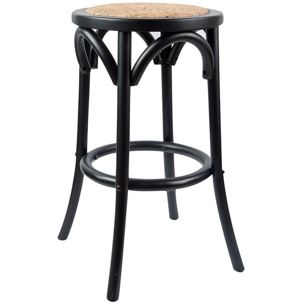 Benches Bar Stools Aster Round Bar Stools Dining Chair Solid Birch Timber Rattan Seat Black