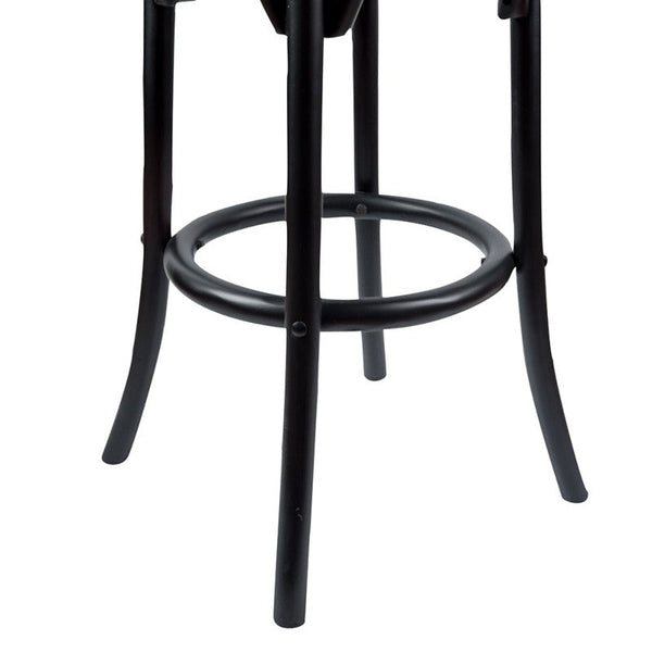 Benches Bar Stools Aster Round Bar Stools Dining Chair Solid Birch Timber Rattan Seat Black