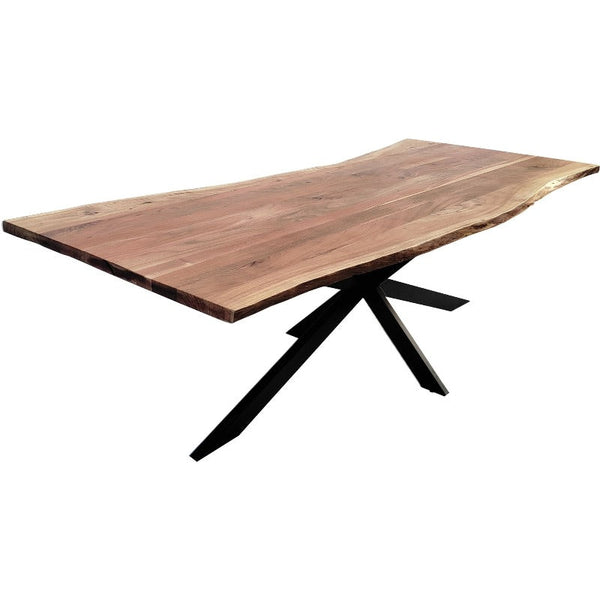 Dining Tables Lantana Dining Table 240Cm Live Edge Solid Acacia Timber Wood Metal Leg Natural