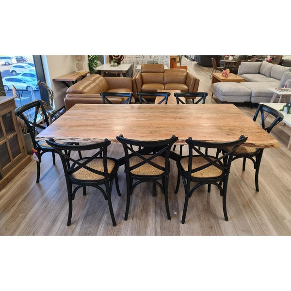 Dining Tables Lantana Dining Table 240Cm Live Edge Solid Acacia Timber Wood Metal Leg Natural