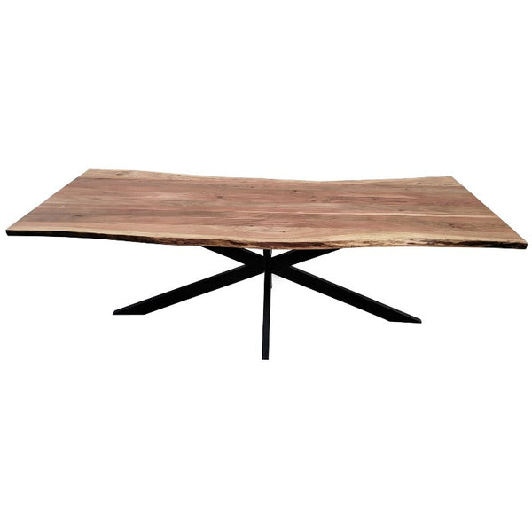 Dining Tables Lantana Dining Table 240Cm Live Edge Solid Acacia Timber Wood Metal Leg Natural