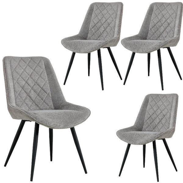 Dining Chairs Helenium Dining Chair Set Of 4 Fabric Seat With Metal Frame Granite