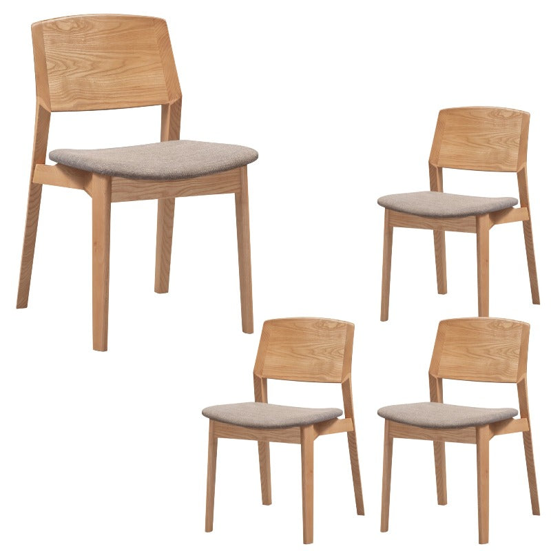 Dining Chairs Divano Emilio 4Pc Set Dining Chair Fabric Seat Scandinavian Style Solid Ash Wood Oak