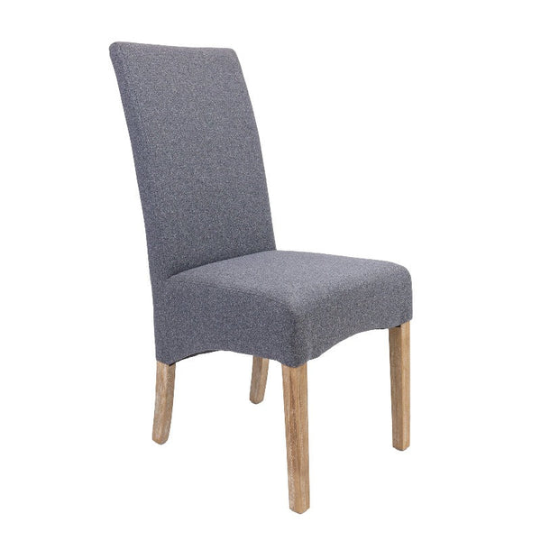 Dining Chairs Divano Jackson Dining Chair Set Of 2 Fabric Seat Solid Pine Wood Furniture Grey