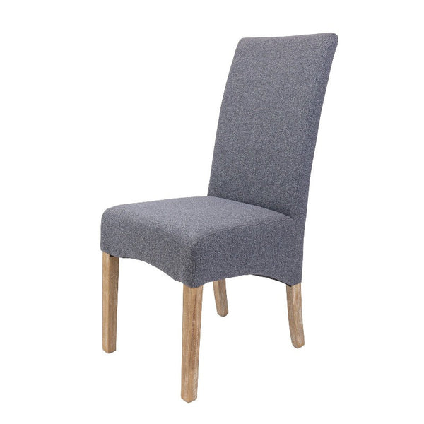 Dining Chairs Divano Jackson Dining Chair Set Of 2 Fabric Seat Solid Pine Wood Furniture Grey