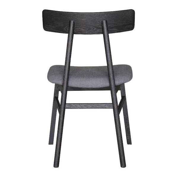 Dining Chairs Claire Dining Chair Set Of 2 Solid Oak Wood Fabric Seat Furniture Black