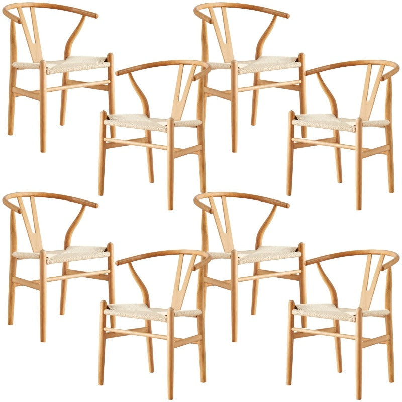 Dining Chairs Anemone Set Of 8 Wishbone Dining Chair Beech Timber Replica Hans Wenger Natural