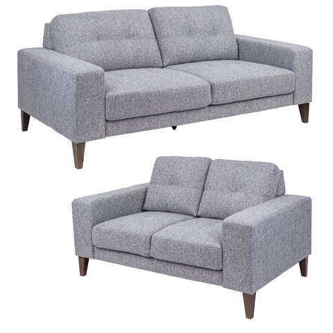 Sofas, Armchairs & Couches Juliet 2 + 3 Seater Sofa Set Soft Fabric Uplholstered Lounge Couch Grey