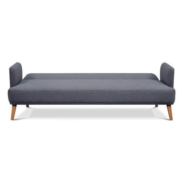 Sofas, Armchairs & Couches Brianna 3 Seater Sofa Bed Fabric Uplholstered Lounge Couch Dark Grey