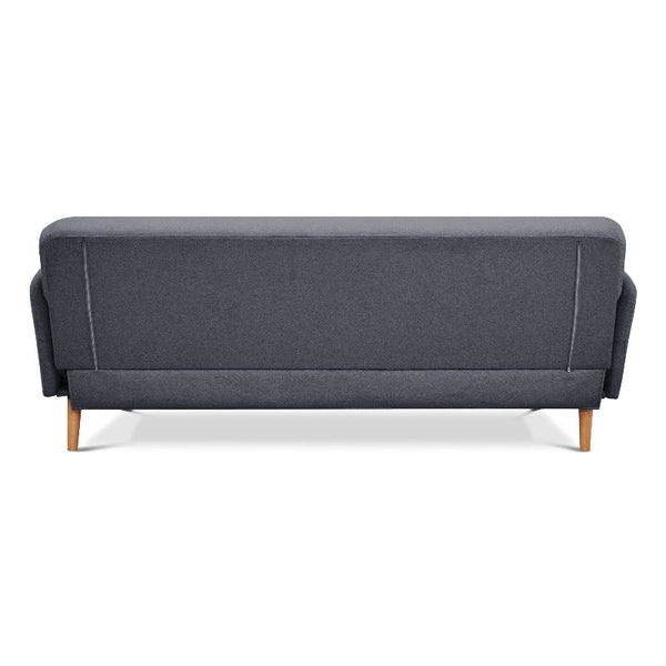 Sofas, Armchairs & Couches Brianna 3 Seater Sofa Bed Fabric Uplholstered Lounge Couch Dark Grey