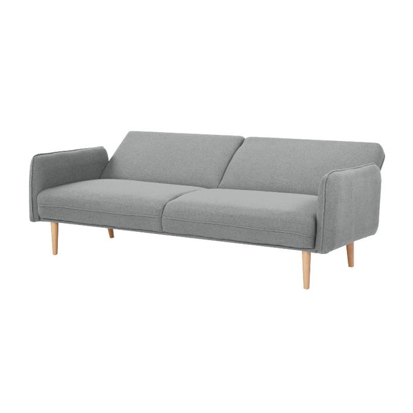 Sofas, Armchairs & Couches Celia 3 Seater Sofa Queen Bed Fabric Uplholstered Lounge Couch Light Grey