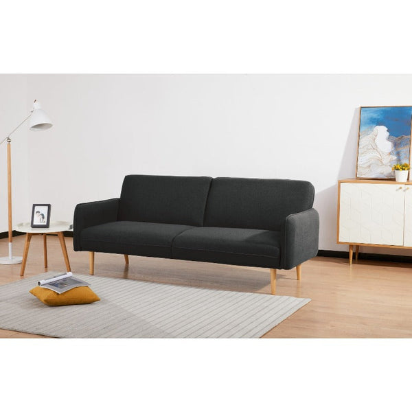 Sofas, Armchairs & Couches Celia 3 Seater Sofa Queen Bed Fabric Uplholstered Lounge Couch Charcoal