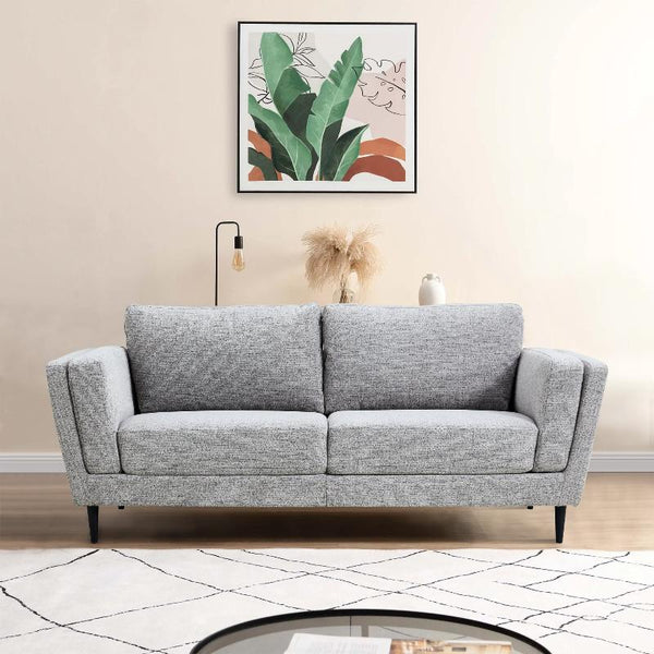 Sofas, Armchairs & Couches Skylar 3 Seater Sofa Fabric Uplholstered Lounge Couch Pepper