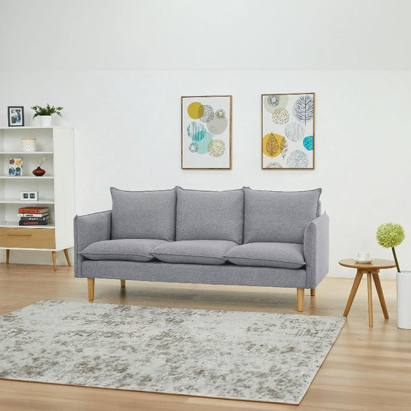 Sofas, Armchairs & Couches Sinatra 3 Seater Fabric Sofa Lounge Couch Grey