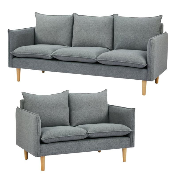 Sofas, Armchairs & Couches Sinatra 2 + 3 Seater Fabric Sofa Lounge Couch Dark Grey