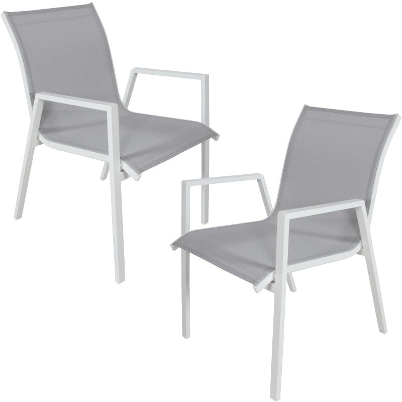 Outdoor Dining Sets Iberia 2Pc Set Aluminium Outdoor Dining Table Chair White