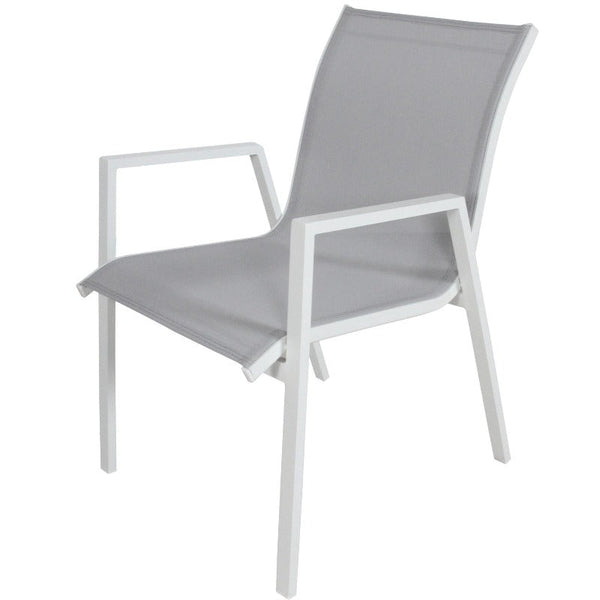 Outdoor Dining Sets Iberia 2Pc Set Aluminium Outdoor Dining Table Chair White