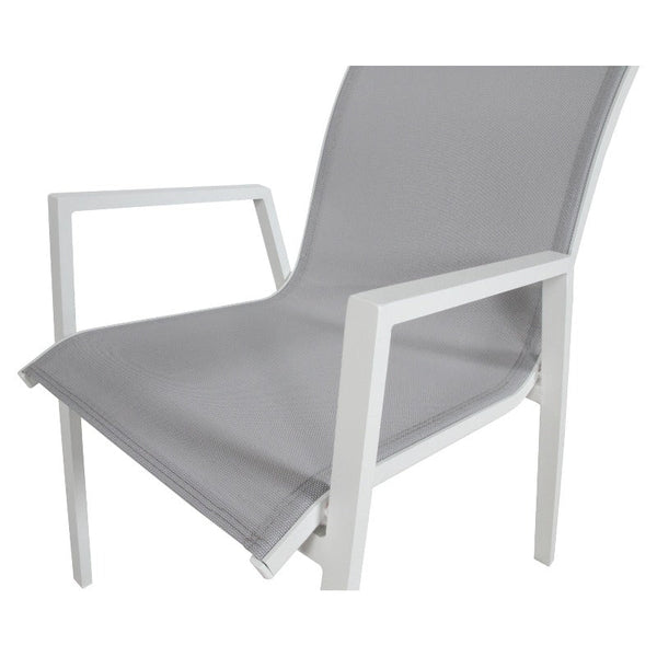 Outdoor Dining Sets Iberia 2Pc Set Aluminium Outdoor Dining Table Chair White