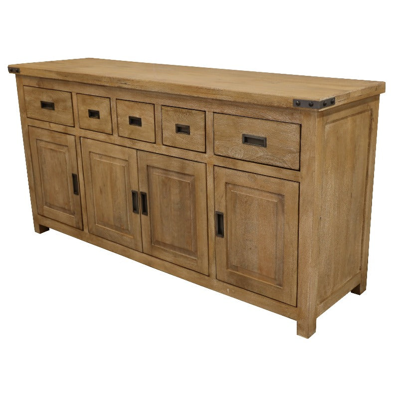 Sideboards & Buffets Gloriosa Buffet Table 180Cm 4 Door 5 Drawer Solid Mango Timber Wood Honey Wash