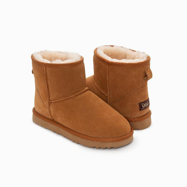 Slippers Ugg Boots Genuine Australian Sheepskin Unisex Mini Classic Suede (Chestnut Eu43)