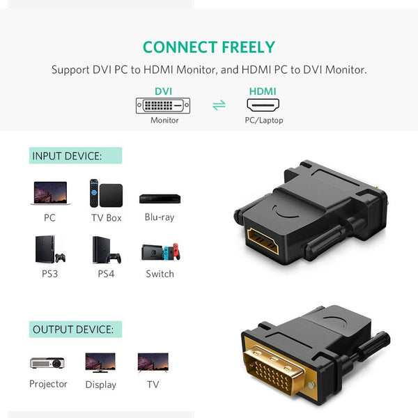 Monitor/AV Cables & Adapters Dvi 24+1 Male To Hdmi Female Adapter Converter Gold Plated Support 1080P