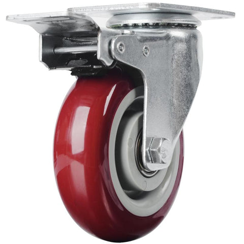 Castor Wheels 4 Inch Heavy Duty Casters Lockable Wheel Swivel Castor With Brakes For Furniture And Workbench Cart