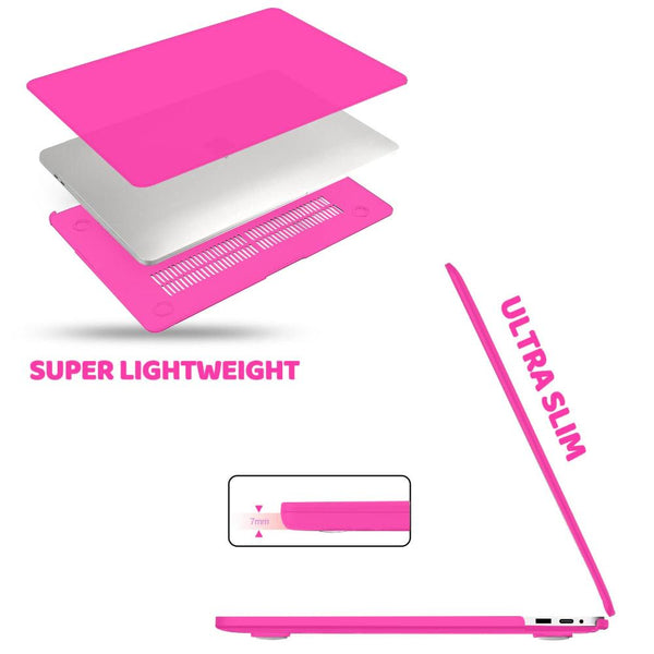 Laptop Cases & Bags Suitable For Hot Pink Macbook Pro 13 Inch Case 2016 2023 M1 M2 A2338 A2289 A2251 A2159 Hard Shell Keyboard Cover