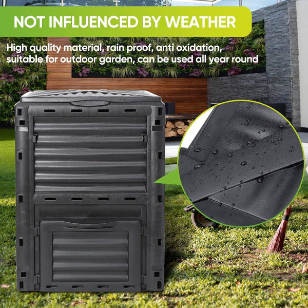 Garden Compost Bins 300L Large Garden Outdoor Compost Bin Composter Bpa Free Barrel