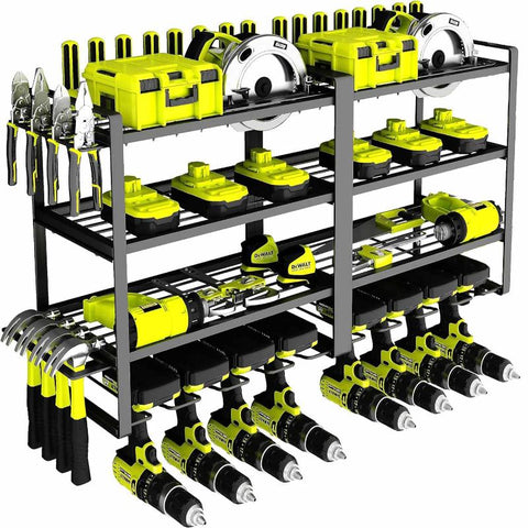 Other Tool Storage Large Power Tool Organizer 4 Layers Garage Storage Rack Workshop Shelf Drill Pliers Hammer