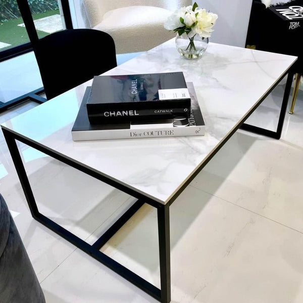 Coffee Tables Interior Ave Monaco Rectangle Coffee Table White Marble Stone