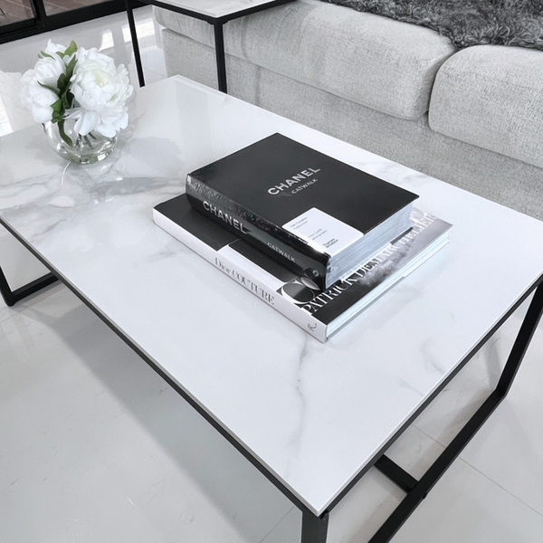 Coffee Tables Interior Ave Monaco Rectangle Coffee Table White Marble Stone