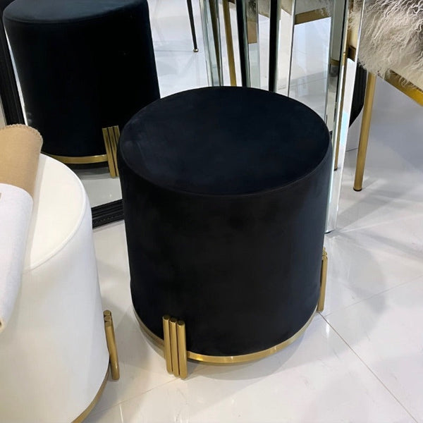 Ottomans, Footstools & Poufs Interior Ave Apollo Velvet Ottoman Black