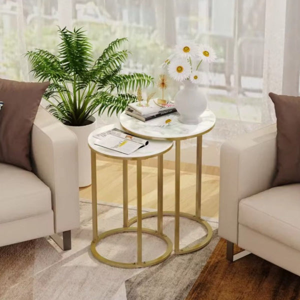 Side Tables Interior Ave Deva Gold Nested Side Table Set