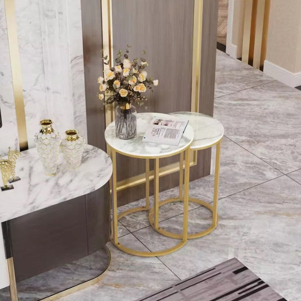 Side Tables Interior Ave Deva Gold Nested Side Table Set