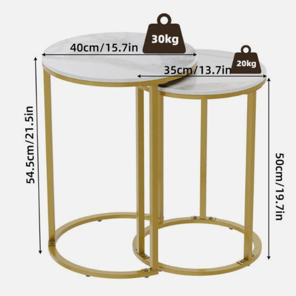 Side Tables Interior Ave Deva Gold Nested Side Table Set