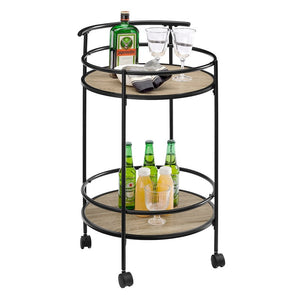 Kitchen Carts Carlly 2 Tiers Kitchen Rolling Bar Cart In Natural