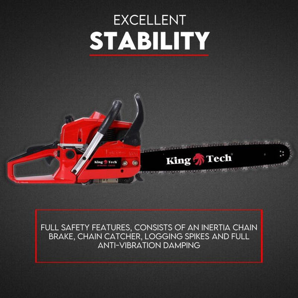 Chainsaws Commercial Petrol Chainsaw 24" Bar Saw Tree Pruning Top Handle