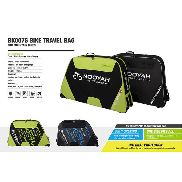 Bicycle Transport Cases & Bags Nooyah Bike Blue Travel Case Bag Shell Eva Tough Material Mtb Mountain Road Tt 700C Gravel Ebike 29Er Etc Bk007s