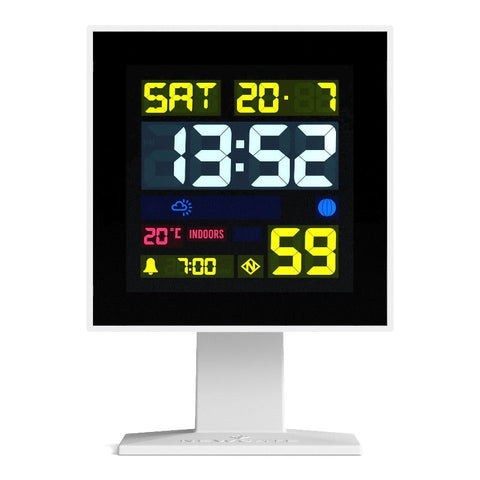 Alarm Clocks & Clock Radios Newgate Monolith Lcd Alarm Clock White