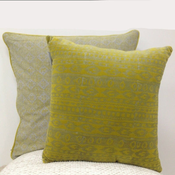 Cushion Covers Pad Azuk Mustard Yellow & Grey Cushion Cover