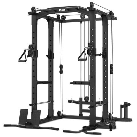 Home Gyms Lsg Grk100 Multi Function Power Rack With Adjustable Cable Pulleys