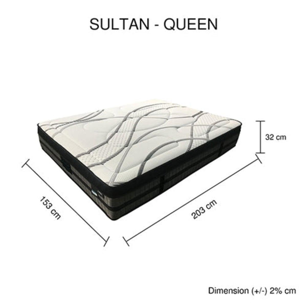 Mattresses Queen Mattress Pocket Coil Spring Foam Firm Bed 32Cm Thick