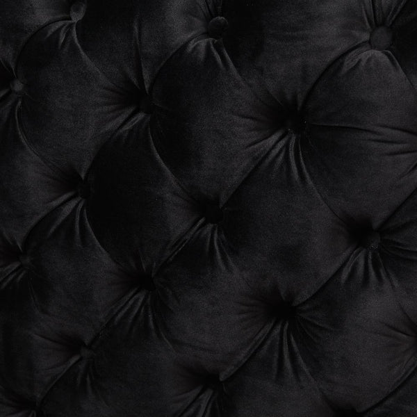 Sofas, Armchairs & Couches Single Seater Black Sofa Classic Armchair Button Tufted In Velvet Fabric With Metal Legs