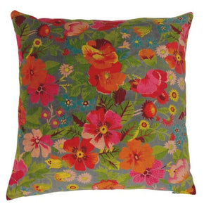 Cushion Covers Grey Floral Velvet Cushion Cover 45X45cm