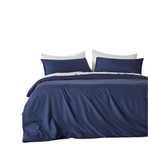 Quilt Covers Bamboo Microfibre Quilt Cover Set Navy King