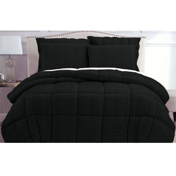 Comforter Sets Queen Hotel Living Seersucker Comforter Set Queen Black